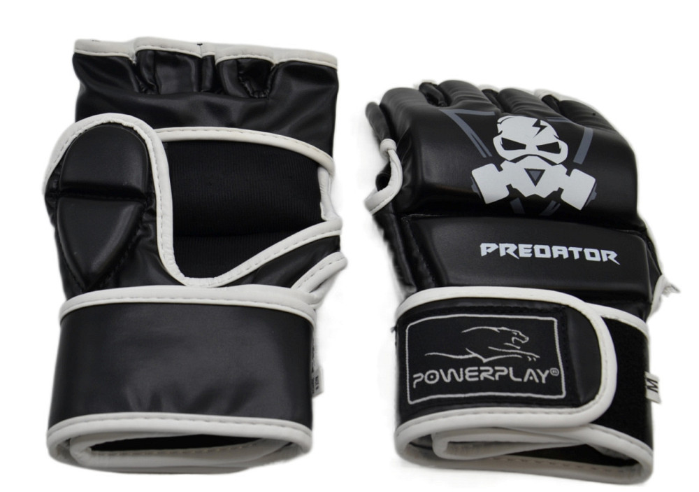 Рукавиці для MMA PowerPlay 3056 А Чорно-Білі XL Каменское - изображение 5