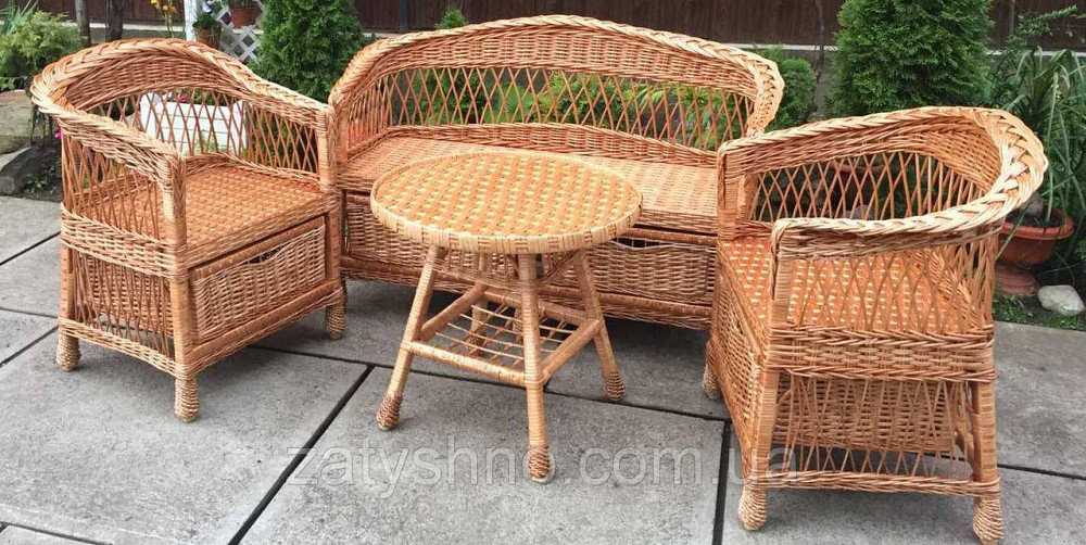 Плетеная мебель с шуфлядами|  Комплект плетеной мебели с журнальным столом  | мебель из лозы с низко Киев - изображение 7