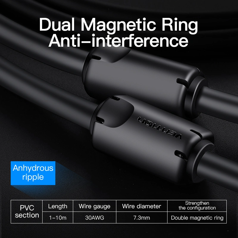 Кабель Vention DVI до VGA 3м чорний Київ - фото 2