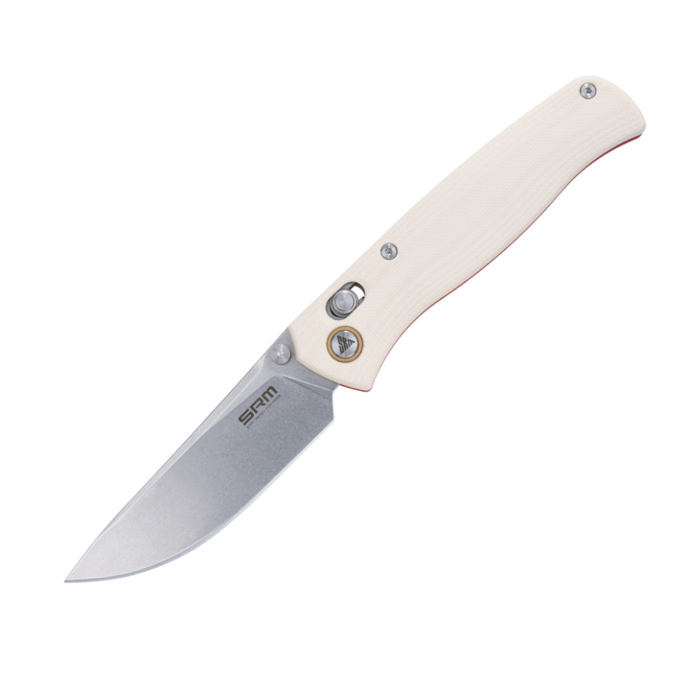 Ніж складаний туристичний SRM Medal 255L-GT2 (8.2 см) 140Cr / G10 білий Київ - фото 1