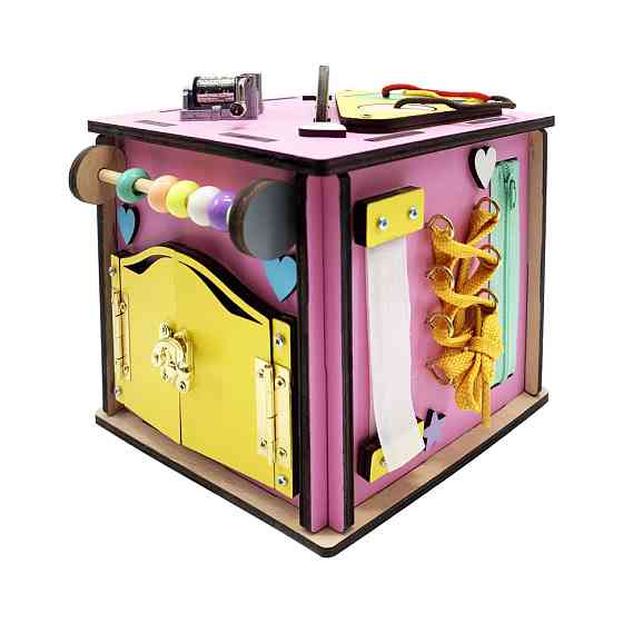 Развивающая игрушка Бизикуб Temple Group TG270876 15х15х15 см Розовый Винница