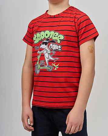 Комплект з капрі для хлопчика Tom John - Смужки Scooter 89156 3-5, Червоний Київ