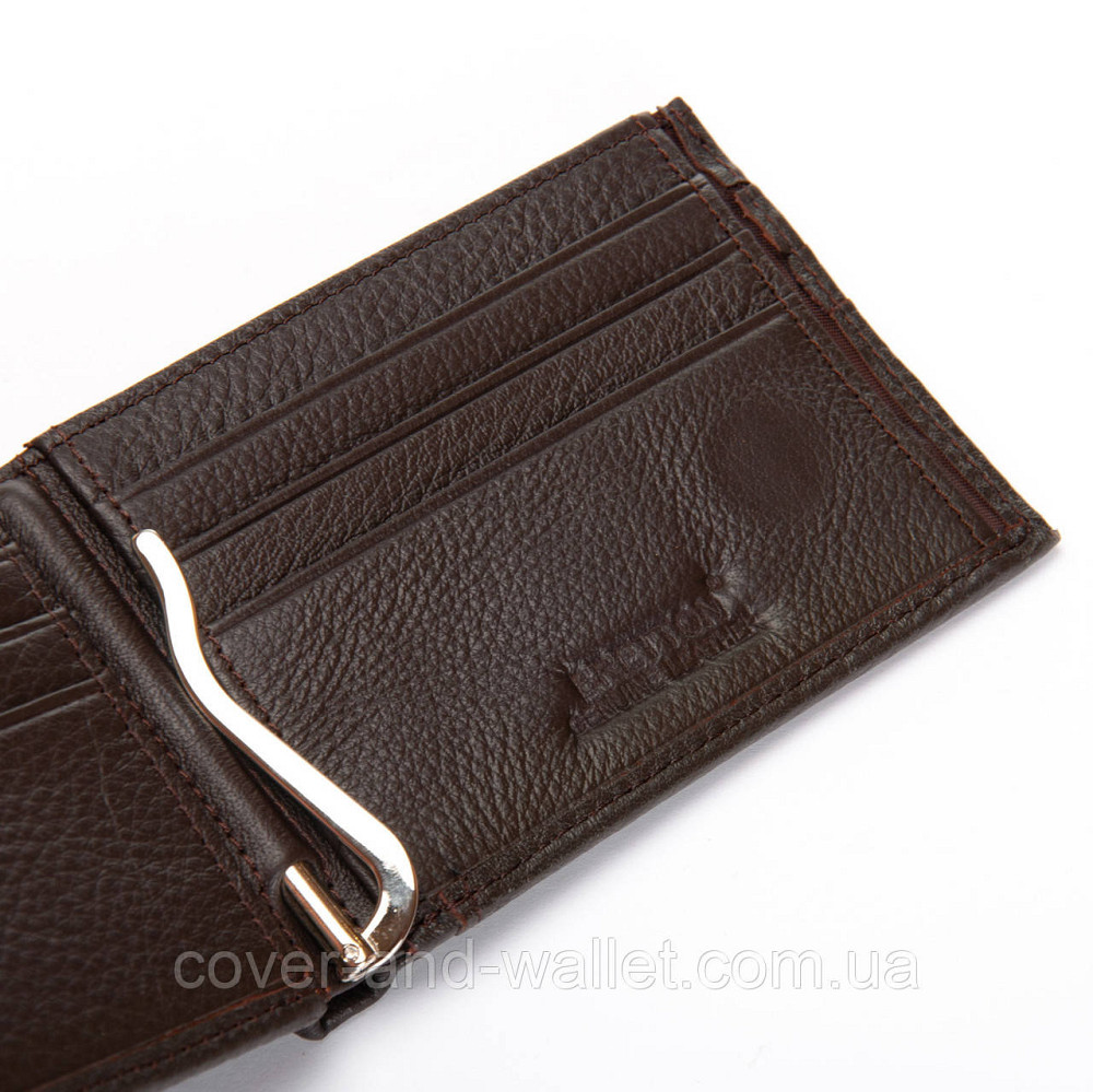 Компактный мужской кошелек с зажимом без монетницы коричневого цвета Bretton Киев - изображение 5