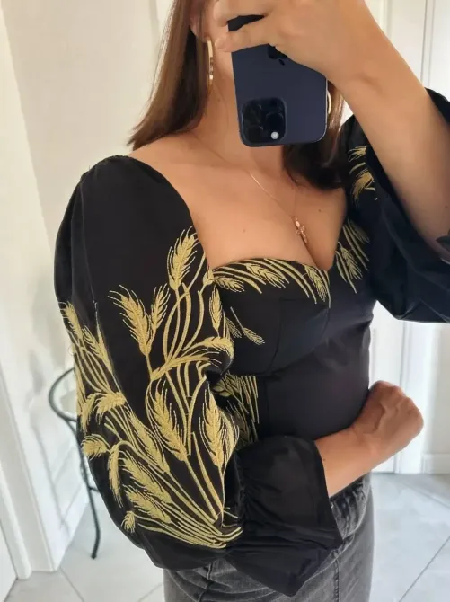 Женская романтичная блуза-корсет с вышивкой 80% хлопок, 20% полиэстер. Одесса - изображение 4