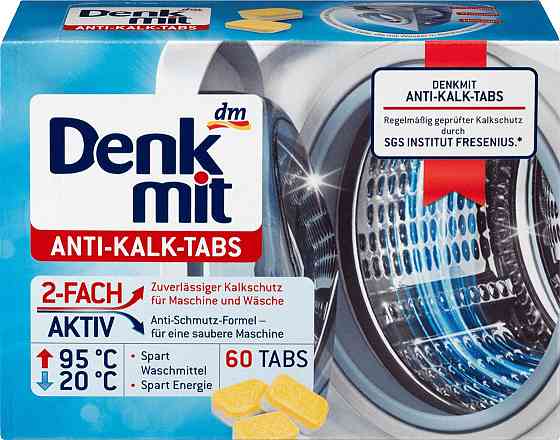 Таблетки против накипи в стиральных машинах Denkmit Waschmaschinenreiniger Tabs Anti-Kalk, 60 шт Харьков