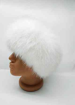 Меховая повязка на голову женская песцовая Белый Харьков