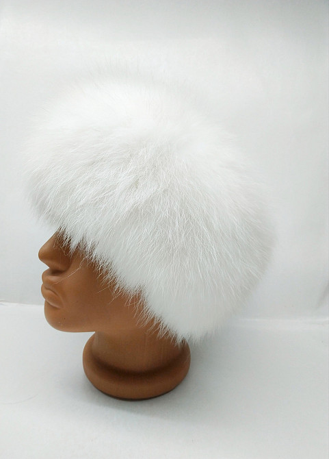 Меховая повязка на голову женская песцовая Белый Харьков - изображение 5