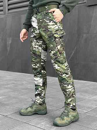 Штани карго чоловічі весняні з кишенями мультикам Pobedov Static Київ