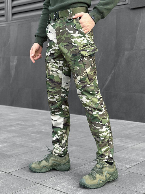 Штани карго чоловічі весняні з кишенями мультикам Pobedov Static Київ - фото 5