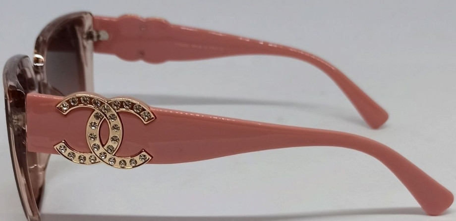 Жіночі брендові окуляри коричневий градієнт логотип із камінчиками. Київ - фото 5