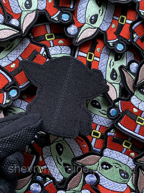 Шеврон новогодний малыш йода (Форма контурная. На липучке) Размер 8x9см Киев - изображение 7