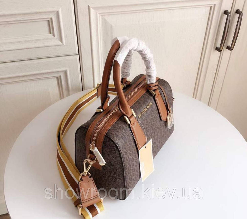 Брендовая женская сумочка саквояж MK Hayes Duffle brown Киев - изображение 5