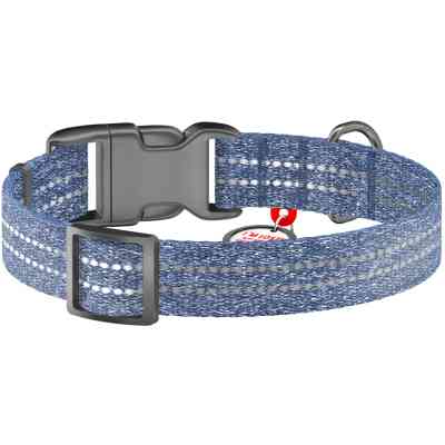 Ошейник для животных WAUDOG Re-cotton с QR паспортом светоотражающий Ш 25 мм Д 37-58 см синий (029412) Винница