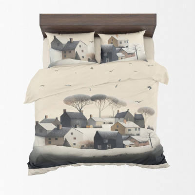 Постільна білизна Home Line Хатки з птахами, бязь, полуторний (184469) Вінниця - фото 1