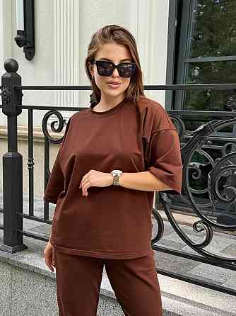Спортивный костюм женский футболка и штаны джогеры Коричневый M-L Харьков