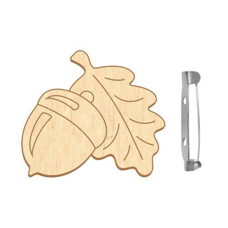 Заготовка брошки для розфарбовування "Жолудь з дубовим листом" FDZB-103 Вінниця - фото 1