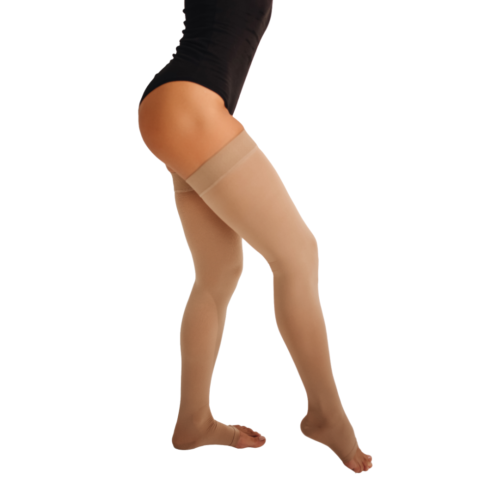 Компресійні панчохи Vitamed Light 280 DEN 2330 (бежеві), відкритий носок Дніпро - фото 1