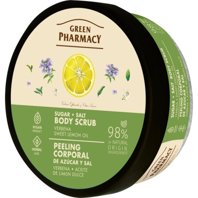Скраб для тела Green Pharmacy Сахарно-солевой Вербена и масло сладкого лимона 200 мл (4823015945410) Винница - изображение 1