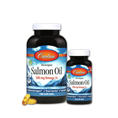 Жирные кислоты Carlson Норвежский Лососевый Жир, 500 мг, Norwegian Salmon Oil, 180 (CAR-01504) Винница - изображение 1