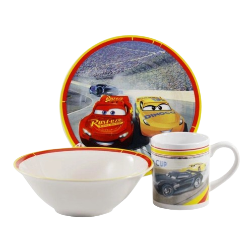 Набір дитячого посуду Тачки 3 пр.:(тарілка/миска/чашка) TO-8 Interos Житомир