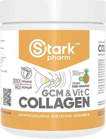 Глюкозамин хондроитин колаген МСМ витамин С Stark Pharm Stark GCM Collagen+Vitamin C 300g киви-ананас Киев