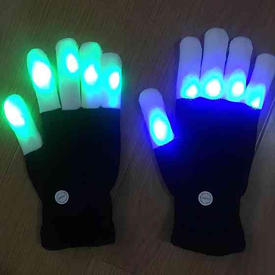 Світловідбиваючі в темряві світлодіодні рукавички RESTEQ з 6 режимами миготіння — яскраві LED рукавички для вечірок, фестивалів, Київ