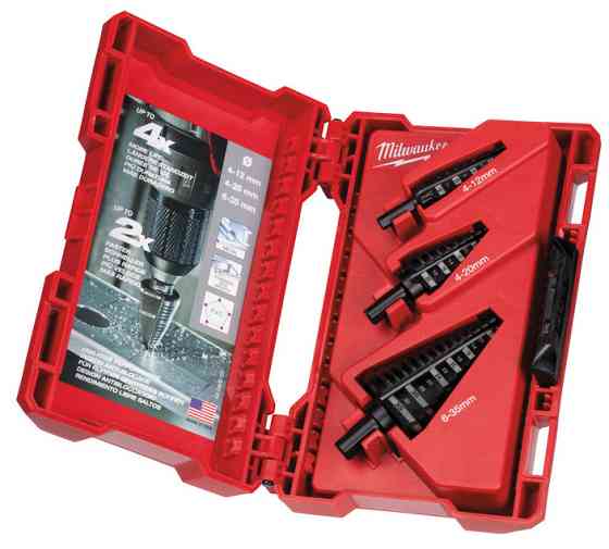 Набір ступінчастих свердел MILWAUKEE, 3шт, пластикова коробка Одеса