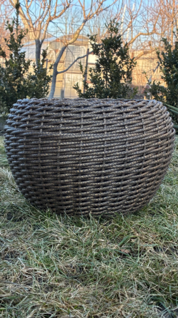 Кашпо з ротангу 12 л (ручна робота), стильний горщик для квітів - мармуровий скарб Київ