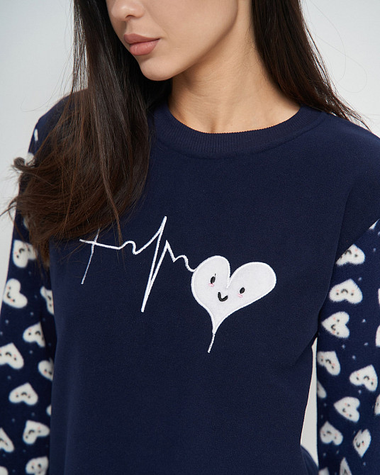 Женский теплый домашний костюм со штанами Флис - Сердечки Lady Secret 94115 S Киев - изображение 9