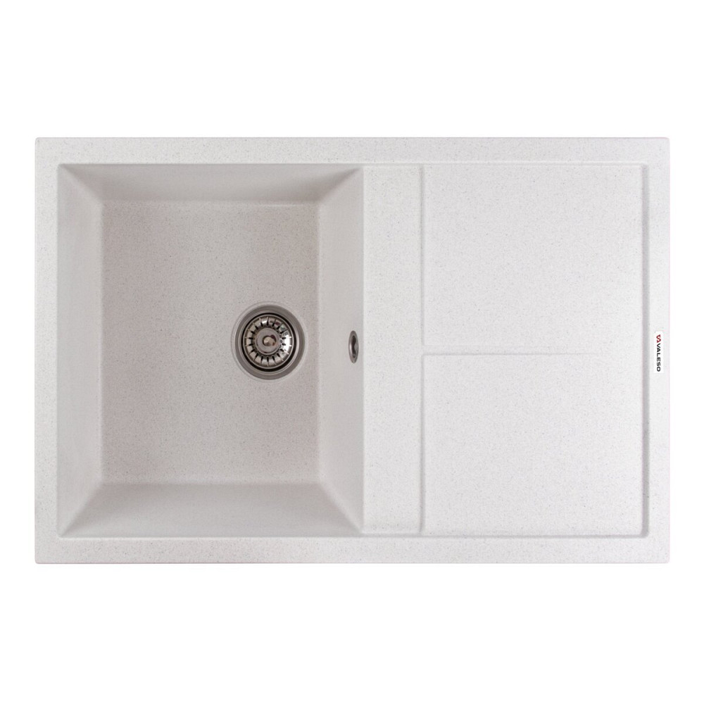 Гранітна мийка для кухні VALESO SELENA 7950 матова Біла в крапку Коломия - фото 1