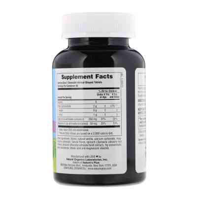 Мінерали Natures Plus Кальцій для Дітей, Без Сахара, Смак Ванілі, Animal Parade, 9 (NAP-29921) Вінниця