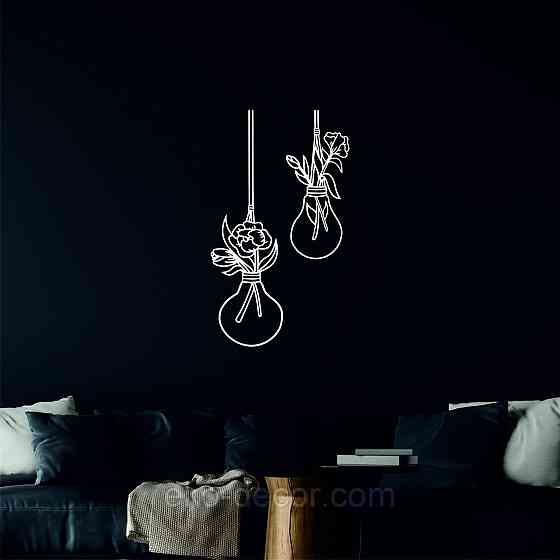 Декоративне настінне Панно «Лампочки», Декор на стіну 50*29 см, Білий Київ