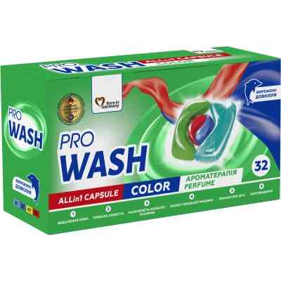 Капсули для прання Pro Wash All in 1 Color Ароматерапія 32 шт. (4262396144676) Вінниця