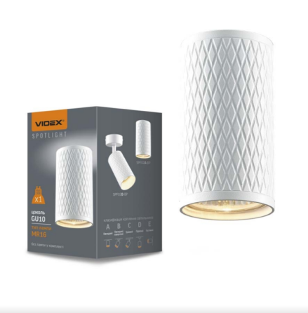 LED Світильник накладний під лампу GU10 біла призма VL-SPF02A-WP Videx Житомир