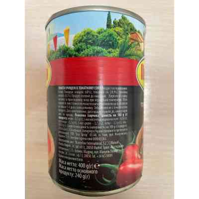 Овочева консервація Iberica Цілі очищені томати у томатному соку 400 г (8435761500025) Вінниця
