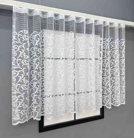 Короткая тюль, высотой 1,2м, жаккард цвет белый 795т Киев