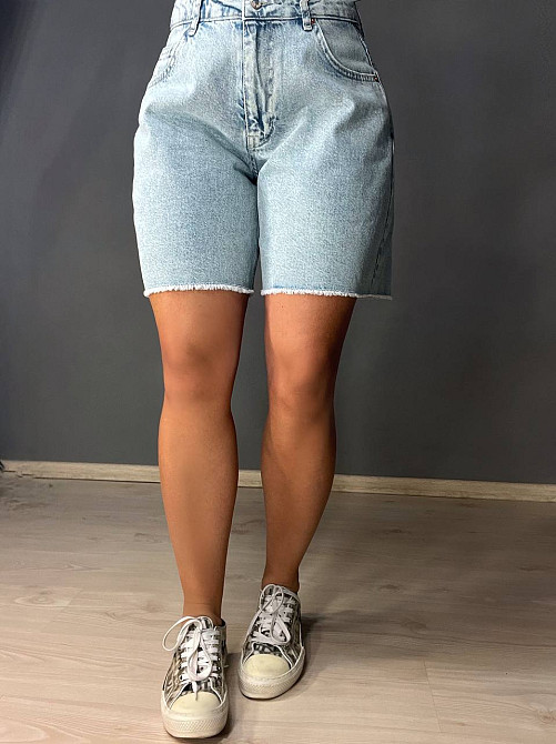 Шорты женские джинсовые It’s Basic 4015 средней длины с бахромой голубые, голубой, 36, 36, 77 см, 100 см Киев - изображение 19