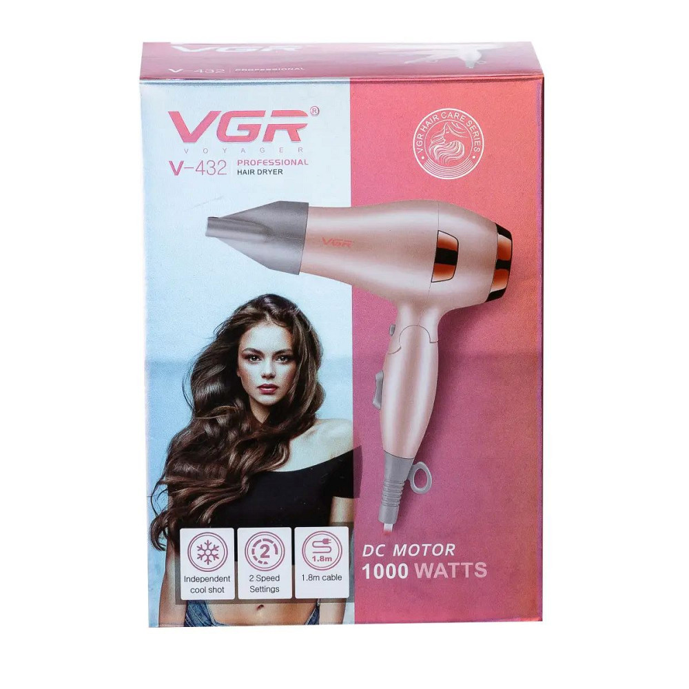 VGR Фен для волосся VGR з концентратором 1000 Вт Рожевий Коломия - фото 4