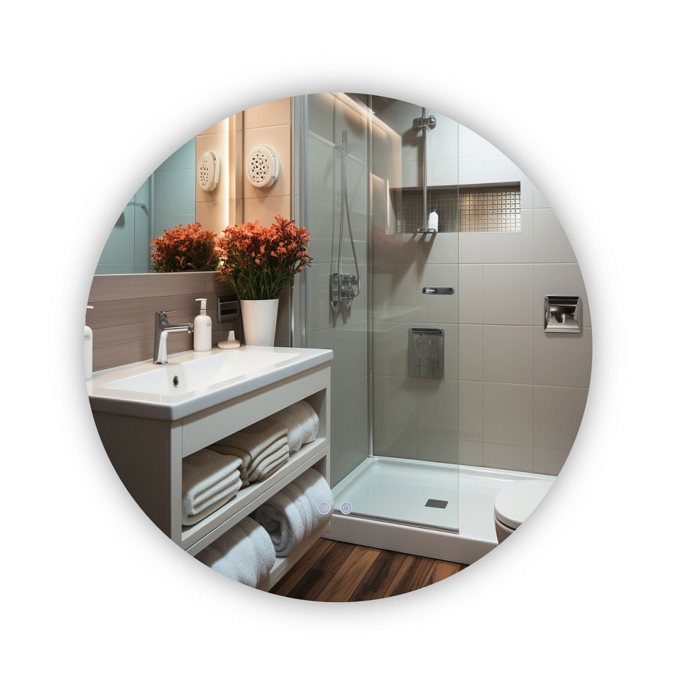Дзеркало Qtap Taurus R600 з LED-підсвіткою Touch, з антизапотіванням, з димером, рев. темп. кольору (3000-6500 K) QT2478R607 Київ - фото 18