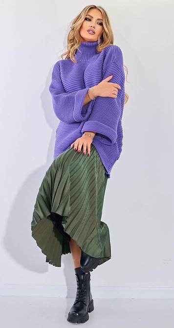 Свитер женский фиолетовый крупной вязки (42-48) Киев - изображение 5