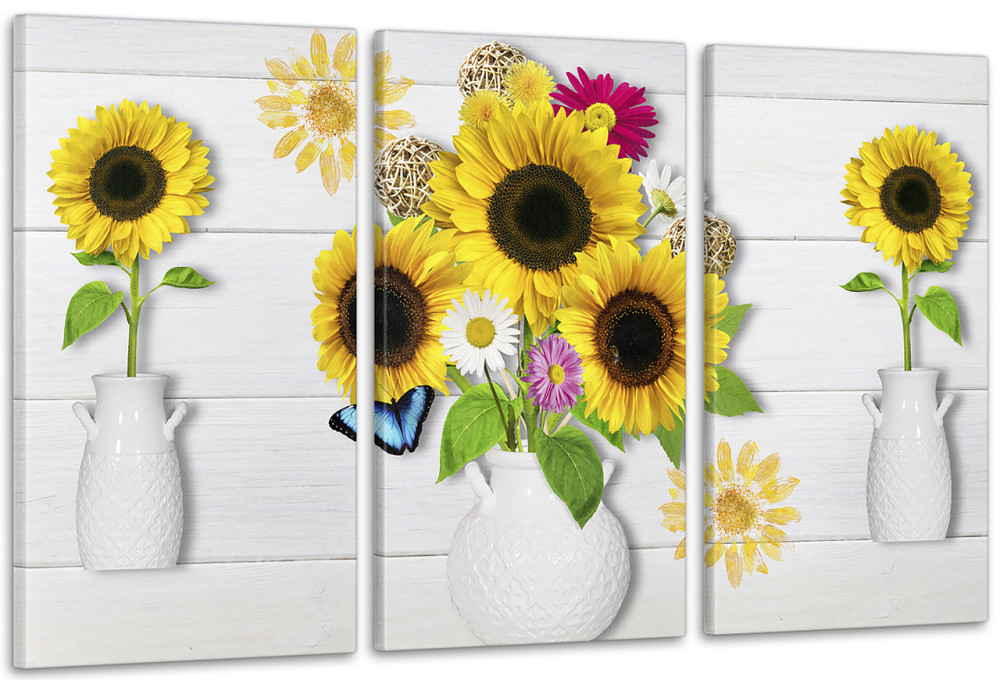 Модульная картина Подсолнухи Аrt-212_3А 70x130 см Киев - изображение 1