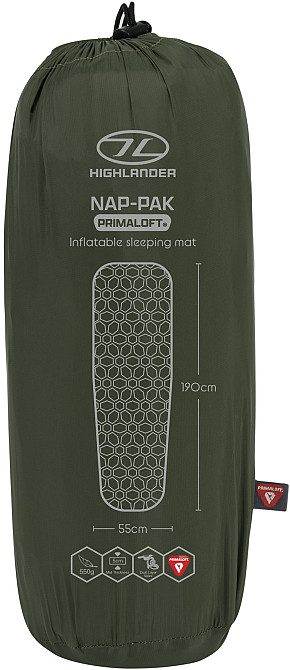 Надувной коврик Highlander Nap-Pak Inflatable Sleeping Mat PrimaLoft 5 см Оливковый (AIR072-OG) Киев - изображение 9