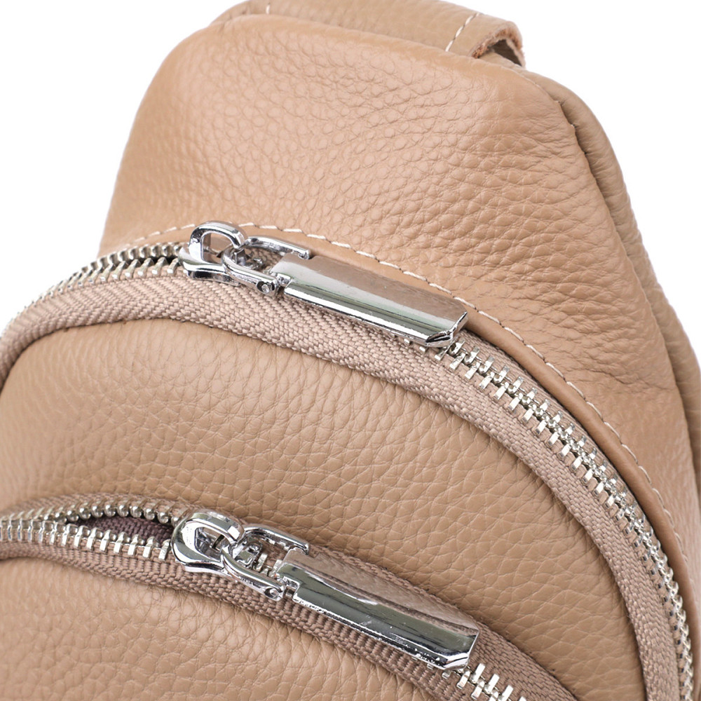 Слінг сумка з натуральної шкіри для жінок Vintage 22939 Бежевий Київ - фото 5