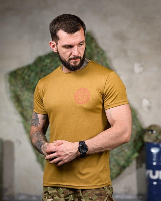 Тактическая потоотводящая футболка Смерть зачекає coyot РП7340 Одеса - фото 3