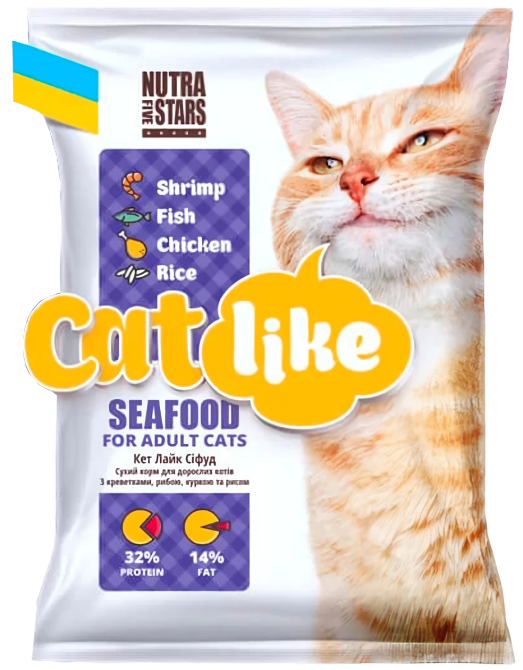 Сухий корм Nutra Five Stars (Нутра Файв Старс) Cat like Seafood для котів (креветка/курка/риба/рис) 10 кг Вінниця - фото 1