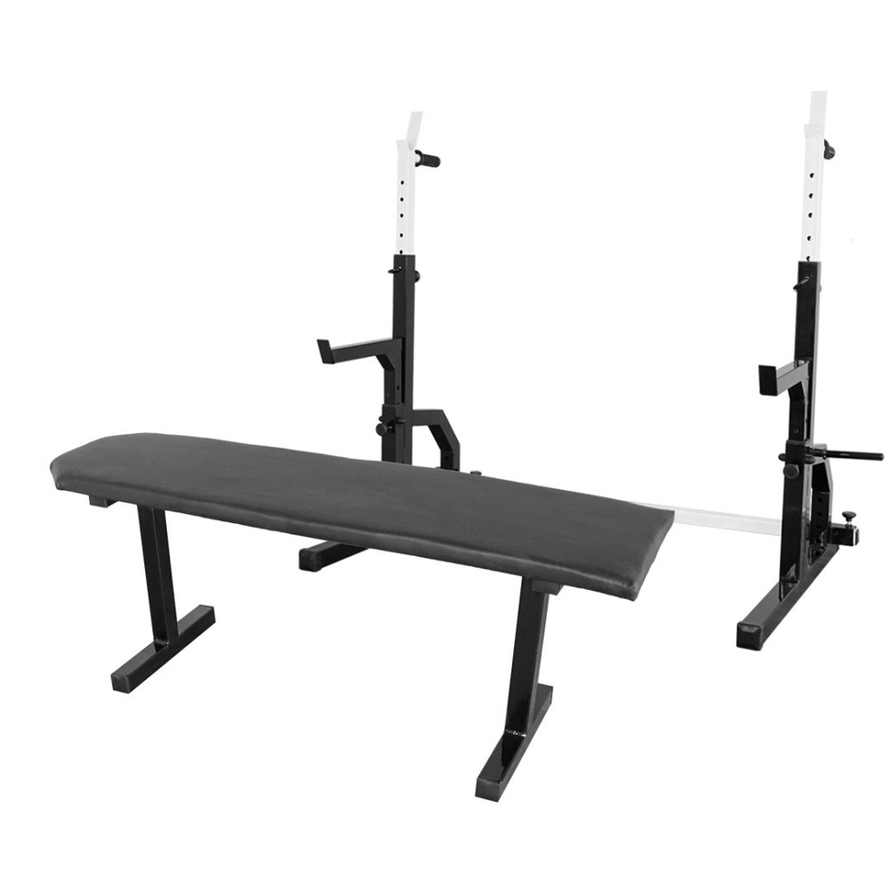 Лавка горизонтальна для жиму + Стійки зі страховкою 40 на 40 мм, брусами та штирями для блінів Київ - фото 1