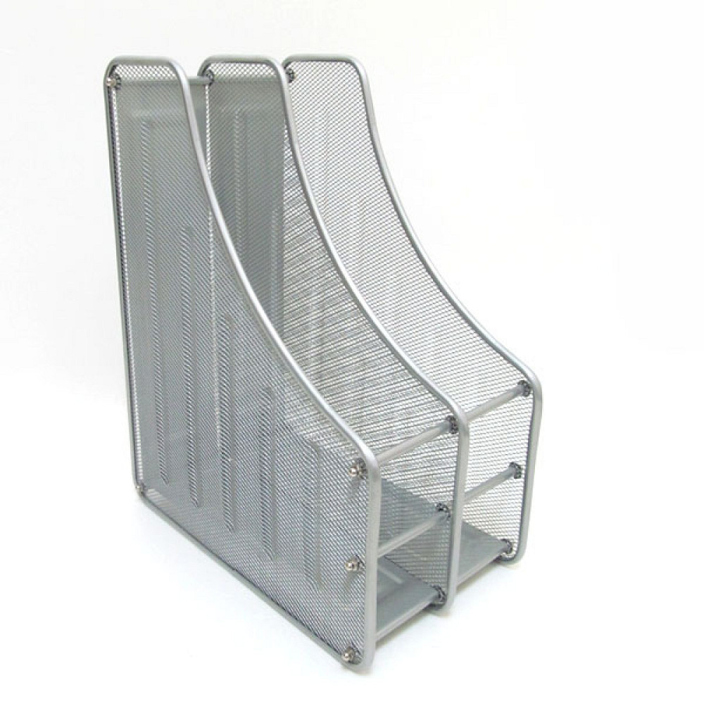 Лоток для документов вертикальный, металлический, серый 2 секции Павлоград - изображение 1