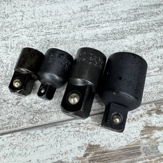 Набір перехідників 4шт для торцевих головок, воротків та тріскоток 60HRC сталь інструмент Київ