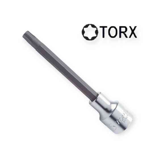 Головка - вставка TORX шестипроменева 1/2" Т60 х 140 мм з отвором Мукачево