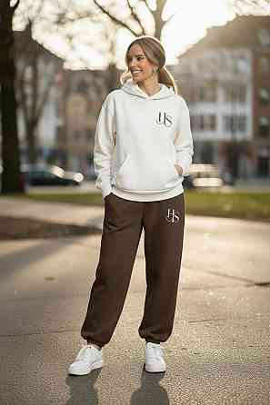 Теплый женский костюм тринитка на флисе Коричневый 2XL-3XL Харьков